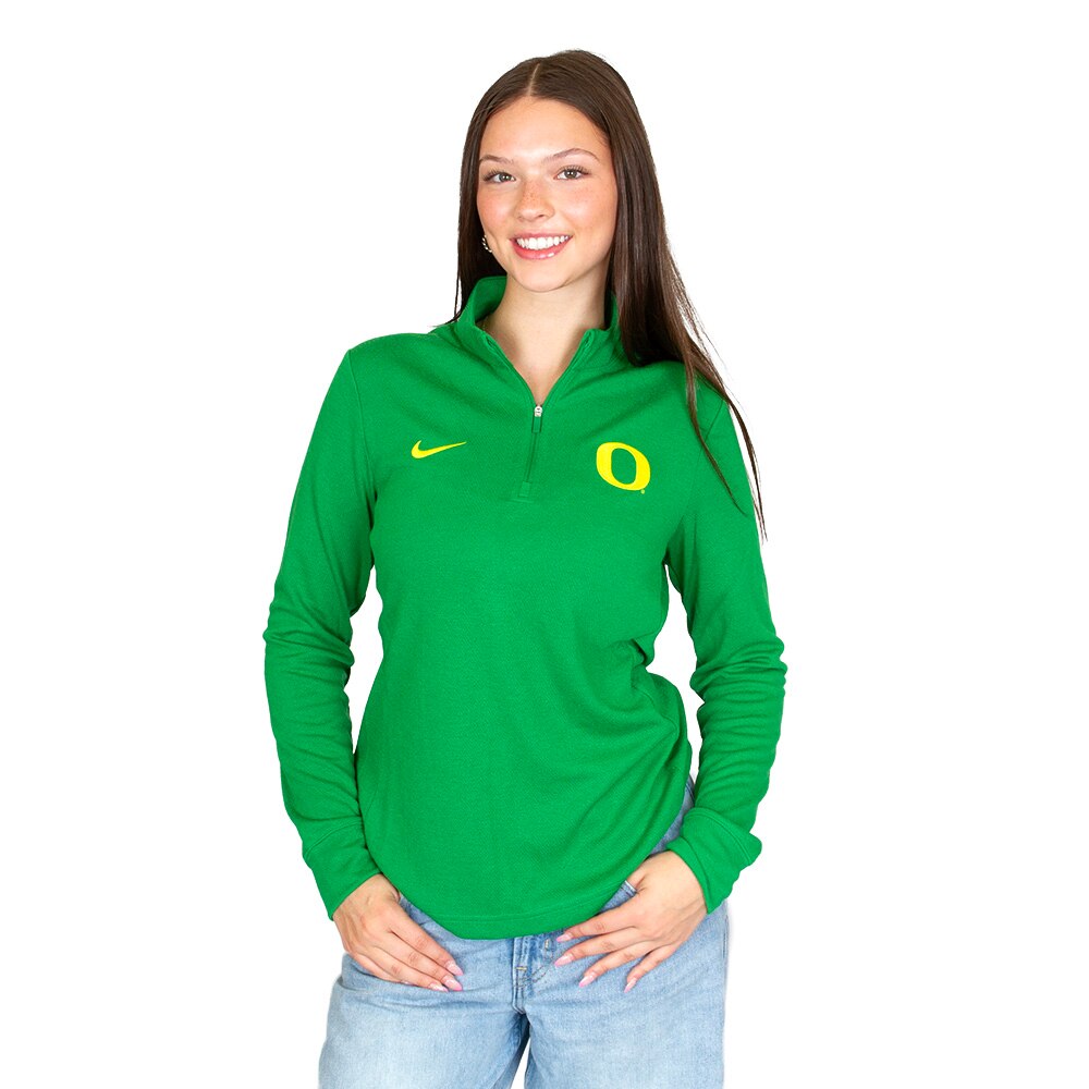 Classic Oregon O, Nike, Green, Pullover, Performance/Dri-FIT, Women, 1/2-zip, Shirt, 954306